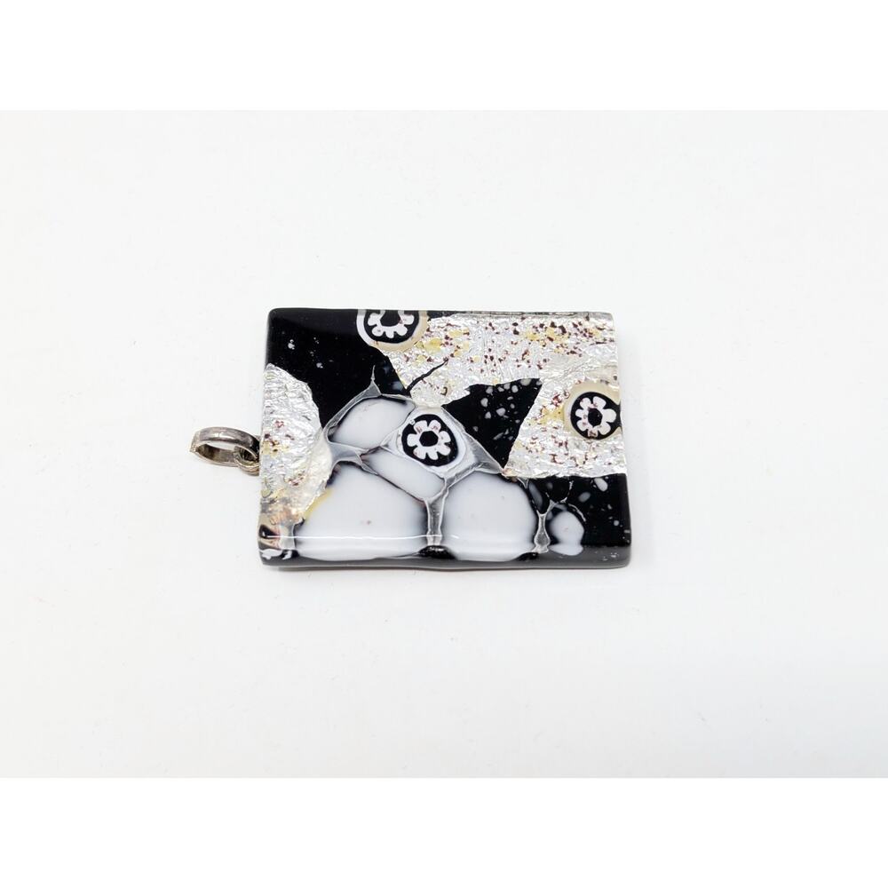 Abstract Rectangular Mosaic Glass Silver Foil Wea… - image 2